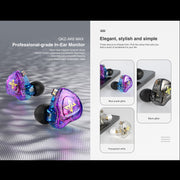 QKZ AK6 MAX In-ear Dynamic Subwoofer Wire-controlled Earphone, Version:Standard Version(Colorful)