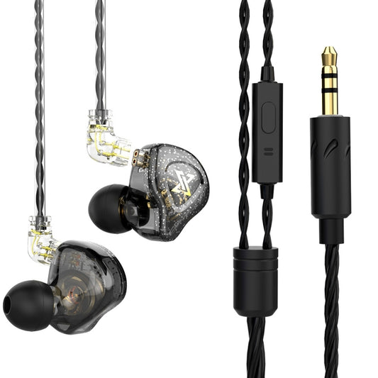 QKZ AK6 MAX In-ear Dynamic Subwoofer Wire-controlled Earphone, Version:with Mic Version(Transparent Black) - In Ear Wired Earphone by QKZ | Online Shopping South Africa | PMC Jewellery | Buy Now Pay Later Mobicred