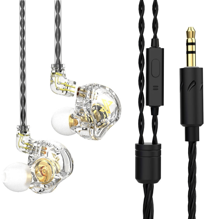 QKZ AK6 MAX In-ear Dynamic Subwoofer Wire-controlled Earphone, Version:with Mic Version(Transparent White) - In Ear Wired Earphone by QKZ | Online Shopping South Africa | PMC TechLife | Buy Now Pay Later Mobicred