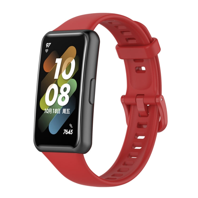 For Huawei Band 7 Silicone Watch Band(Red) - Watch Bands by PMC TechLife | Online Shopping South Africa | PMC TechLife | Buy Now Pay Later Mobicred