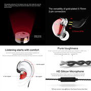 QKZ VK5 In-ear Dynamic Subwoofer Wire-controlled HiFi Sports Earphone with Mic(Black)