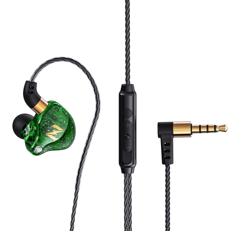 QKZ ZEN In-ear Subwoofer Wire-controlled Music Running Sports Earphone with Mic(Green) - In Ear Wired Earphone by QKZ | Online Shopping South Africa | PMC TechLife