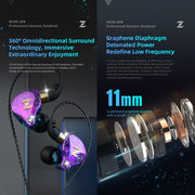 QKZ ZEN In-ear Subwoofer Wire-controlled Music Running Sports Earphone with Mic(Colorful)
