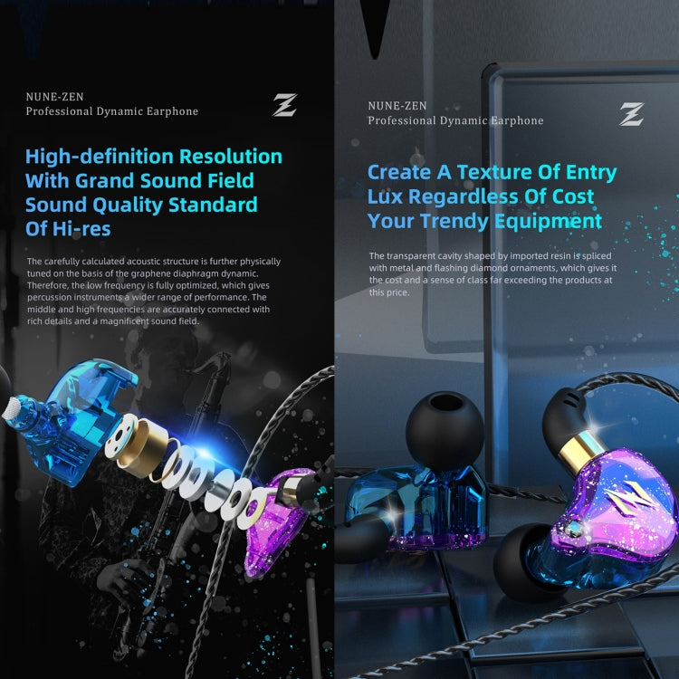 QKZ ZEN In-ear Subwoofer Wire-controlled Music Running Sports Earphone with Mic(Colorful)