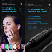 QKZ ZEN In-ear Subwoofer Wire-controlled Music Running Sports Earphone with Mic(Blue)