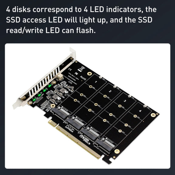 PH44 NVME 4 Disk Array Card PCI-E Signal Split Array Card