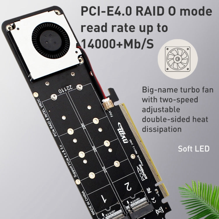 PCIe X16 to M.2 M-key NVMEx4 SSD RAID Converter Card - Others by PMC TechLife | Online Shopping South Africa | PMC TechLife | Buy Now Pay Later Mobicred