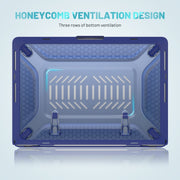 PC + TPU Honeycomb Laptop Protective Case For MacBook Pro 14.2 inch A2442 2021(Sapphire Blue)