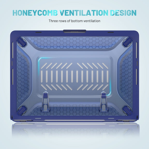 PC + TPU Honeycomb Laptop Protective Case For MacBook Pro 14.2 inch A2442 2021(Sapphire Blue)