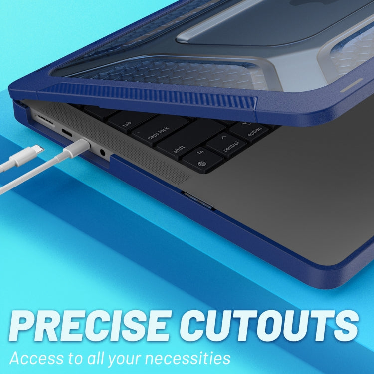 PC + TPU Honeycomb Laptop Protective Case For MacBook Pro 14.2 inch A2442 2021(Sapphire Blue)