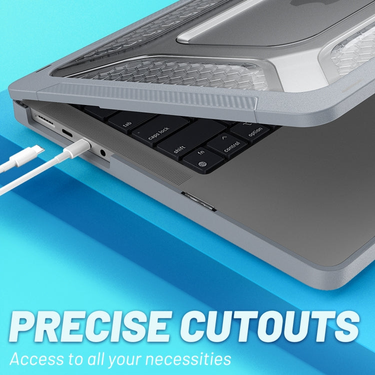 PC + TPU Honeycomb Laptop Protective Case For MacBook Pro 14.2 inch A2442 2021(Star Gray)