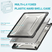 PC + TPU Honeycomb Laptop Protective Case For MacBook Pro 14.2 inch A2442 2021(Cool Black)