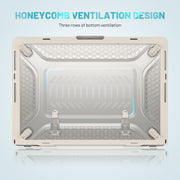 PC + TPU Honeycomb Laptop Protective Case For MacBook Pro 14.2 inch A2442 2021(Elegant Apricot)
