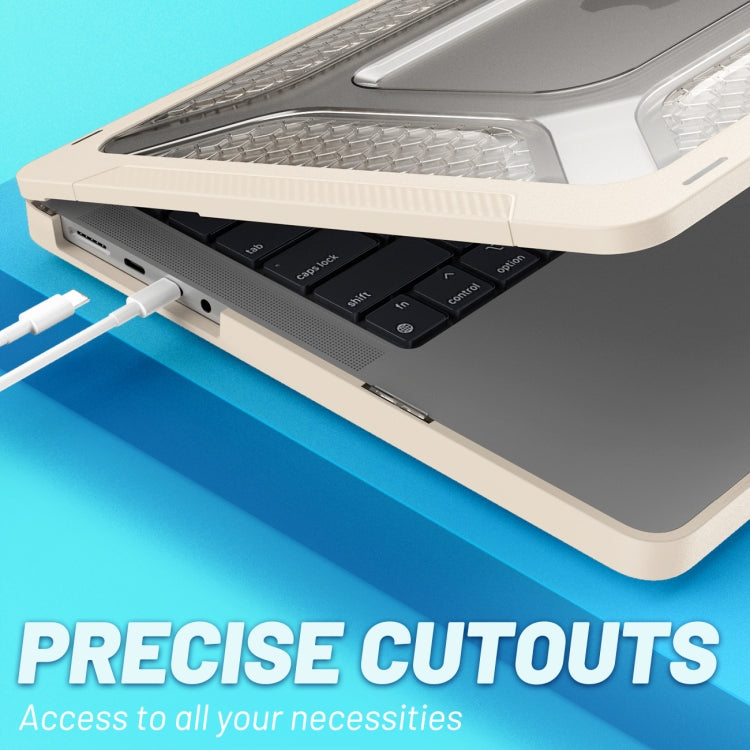 PC + TPU Honeycomb Laptop Protective Case For MacBook Pro 14.2 inch A2442 2021(Elegant Apricot) - MacBook Pro Cases by PMC TechLife | Online Shopping South Africa | PMC TechLife