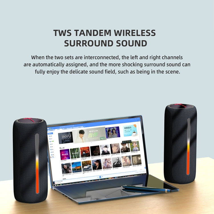 HOPESTAR P37 Outdoor Portable RGB Light Waterproof Wireless Bluetooth Speaker(Blue) - free shipping - PMC TechLife - Order now!