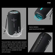 HOPESTAR P39 Outdoor Water-resistant RGB Light Wireless Bluetooth Speaker(Black)