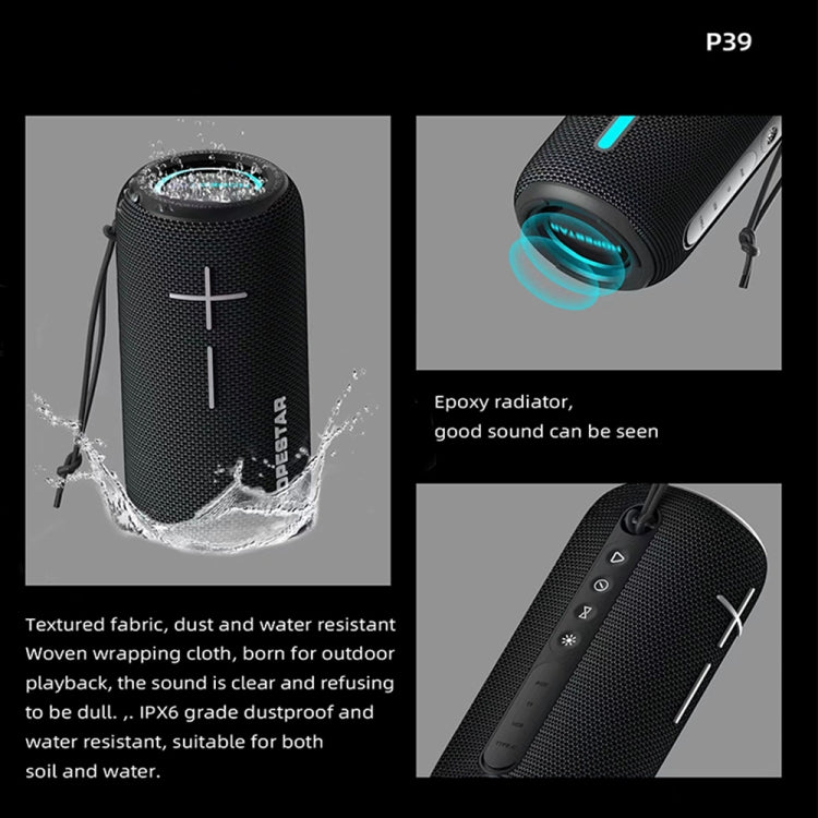 HOPESTAR P39 Outdoor Waterproof RGB Light Wireless Bluetooth Speaker(Red) - free shipping - PMC TechLife - Order now!