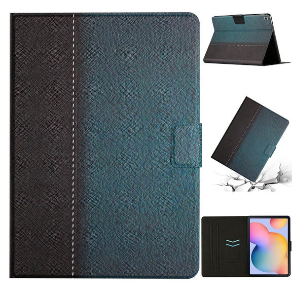 For Samsung Galaxy Tab A7 10.4 2020 T500 Stitching Solid Color Smart Leather Tablet Case(Green)
