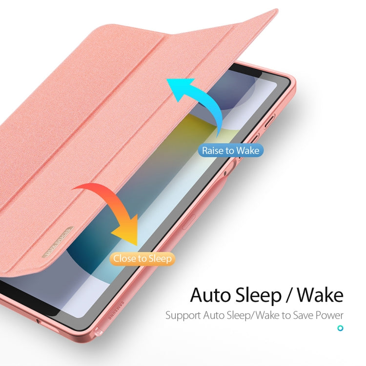 For Galaxy Tab S6 Lite 10.4 inch / S6 Lite 2024 DUX DUCIS Domo Series Horizontal Flip Magnetic PU Leather Case with Three-folding Holder & Pen Slot & Sleep / Wake-up Function(Pink)