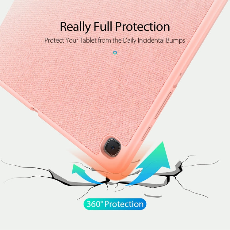 For Galaxy Tab S6 Lite 10.4 inch / S6 Lite 2024 DUX DUCIS Domo Series Horizontal Flip Magnetic PU Leather Case with Three-folding Holder & Pen Slot & Sleep / Wake-up Function(Pink)