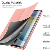 For Galaxy Tab S6 Lite 10.4 inch / S6 Lite 2024 DUX DUCIS Domo Series Horizontal Flip Magnetic PU Leather Case with Three-folding Holder & Pen Slot & Sleep / Wake-up Function(Pink)