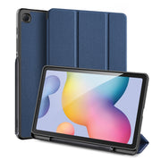 For Galaxy Tab S6 Lite 10.4 inch / S6 Lite 2024 DUX DUCIS Domo Series Horizontal Flip Magnetic PU Leather Case with Three-folding Holder & Pen Slot & Sleep / Wake-up Function(Blue)