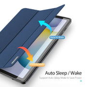 For Galaxy Tab S6 Lite 10.4 inch / S6 Lite 2024 DUX DUCIS Domo Series Horizontal Flip Magnetic PU Leather Case with Three-folding Holder & Pen Slot & Sleep / Wake-up Function(Blue)
