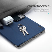 For Galaxy Tab S6 Lite 10.4 inch / S6 Lite 2024 DUX DUCIS Domo Series Horizontal Flip Magnetic PU Leather Case with Three-folding Holder & Pen Slot & Sleep / Wake-up Function(Blue)
