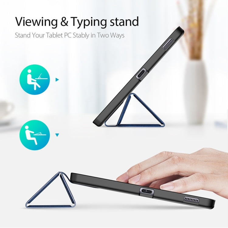 For Galaxy Tab S6 Lite 10.4 inch / S6 Lite 2024 DUX DUCIS Domo Series Horizontal Flip Magnetic PU Leather Case with Three-folding Holder & Pen Slot & Sleep / Wake-up Function(Blue)