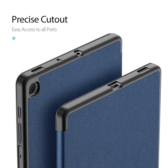 For Galaxy Tab S6 Lite 10.4 inch / S6 Lite 2024 DUX DUCIS Domo Series Horizontal Flip Magnetic PU Leather Case with Three-folding Holder & Pen Slot & Sleep / Wake-up Function(Blue)