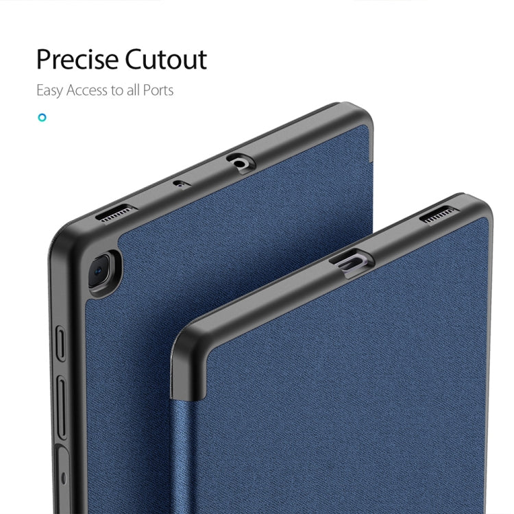For Galaxy Tab S6 Lite 10.4 inch / S6 Lite 2024 DUX DUCIS Domo Series Horizontal Flip Magnetic PU Leather Case with Three-folding Holder & Pen Slot & Sleep / Wake-up Function(Blue)