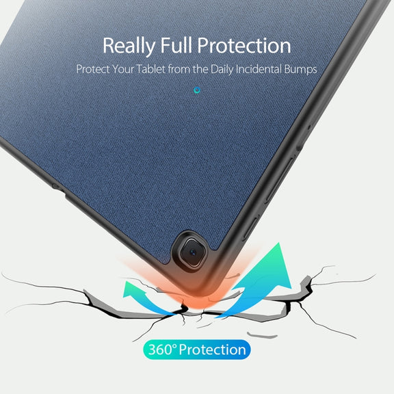 For Galaxy Tab S6 Lite 10.4 inch / S6 Lite 2024 DUX DUCIS Domo Series Horizontal Flip Magnetic PU Leather Case with Three-folding Holder & Pen Slot & Sleep / Wake-up Function(Blue)