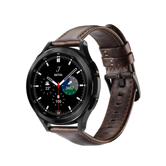 DUX DUCIS 20mm Genuine Leather Watch Band For Samsung Galaxy/Huawei/Honor Watch(Coffee) - 20mm Bands by DUX DUCIS