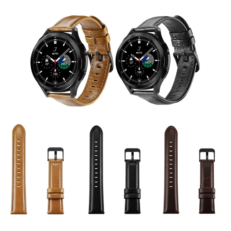 DUX DUCIS 22mm Genuine Leather Watch Band For Samsung Galaxy/Huawei/Honor/Xiaomi Watch(Coffee) - 22mm Bands by DUX DUCIS | Online Shopping South Africa | PMC TechLife | Buy Now Pay Later Mobicred