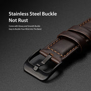 DUX DUCIS 22mm Genuine Leather Watch Band For Samsung Galaxy/Huawei/Honor/Xiaomi Watch(Coffee) - 22mm Bands by DUX DUCIS