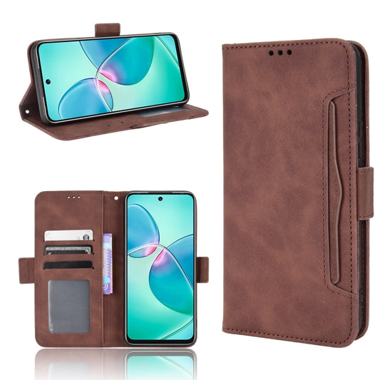 For Infinix Hot 12 Play Skin Feel Calf Texture Card Slots Leather Phone Case(Brown) - Infinix Cases by PMC Jewellery | Online Shopping South Africa | PMC Jewellery | Buy Now Pay Later Mobicred