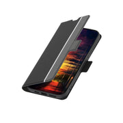For OPPO Reno 8 5G Twill Texture Side Button Leather Phone Case(Black)