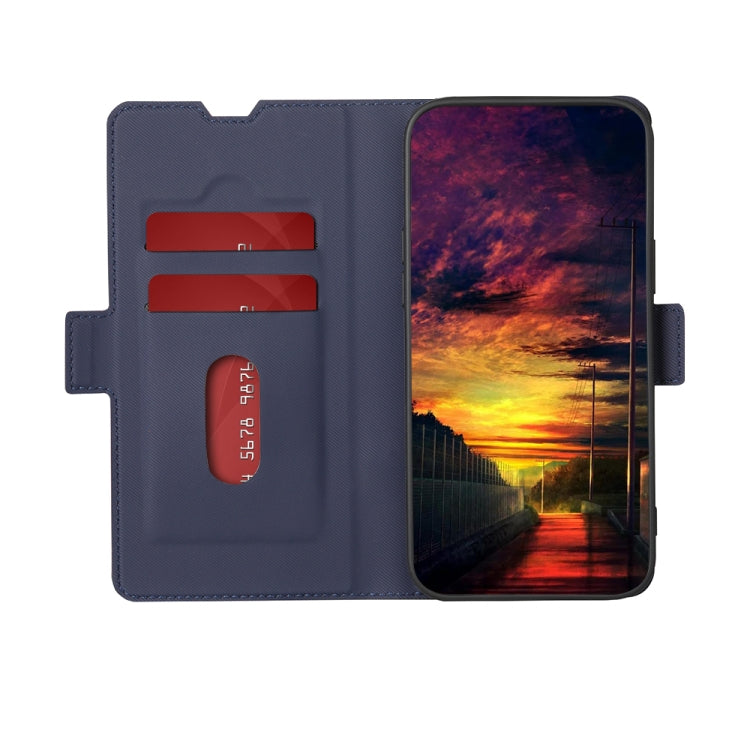 For OPPO Reno 8 Pro+ 5G Twill Texture Side Button Leather Phone Case(Blue) - OPPO Cases by PMC TechLife | Online Shopping South Africa | PMC TechLife | Buy Now Pay Later Mobicred