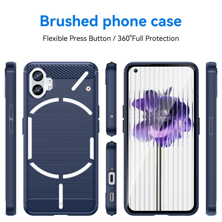 For Nothing Phone 1 Brushed Texture Carbon Fiber TPU Phone Case(Blue) - free shipping - PMC TechLife - Order now!
