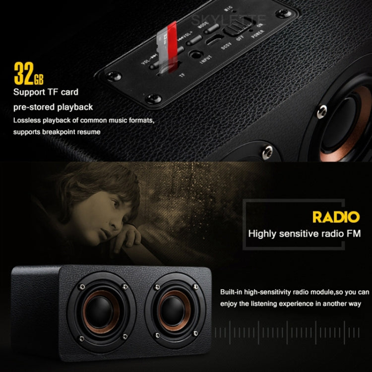 M5 Multifunctional Desktop Wooden Bluetooth Speaker Wireless Loudspeaker(Black) - Desktop Speaker by PMC TechLife | Online Shopping South Africa | PMC TechLife