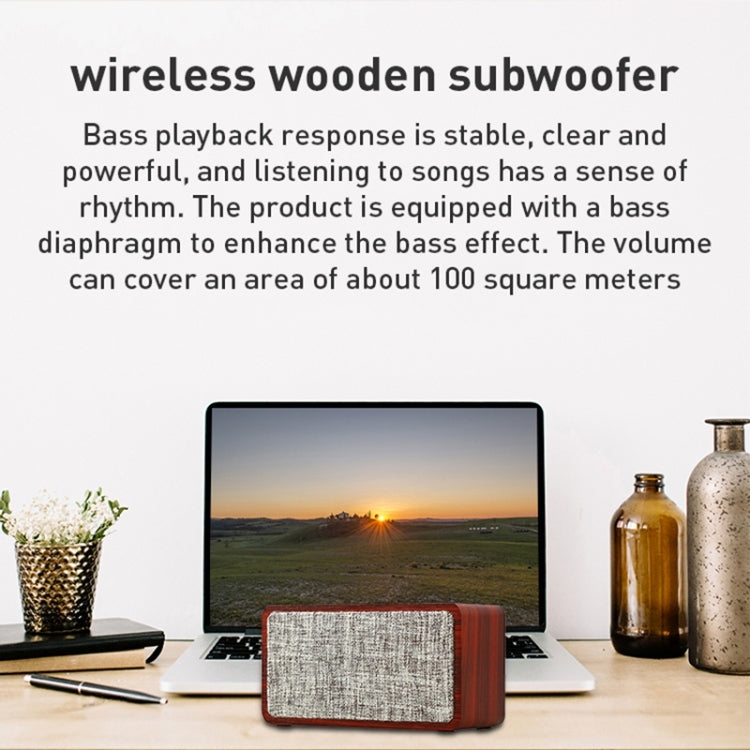 Q2 Subwoofer Wooden Wireless Bluetooth Speaker(Walnut)