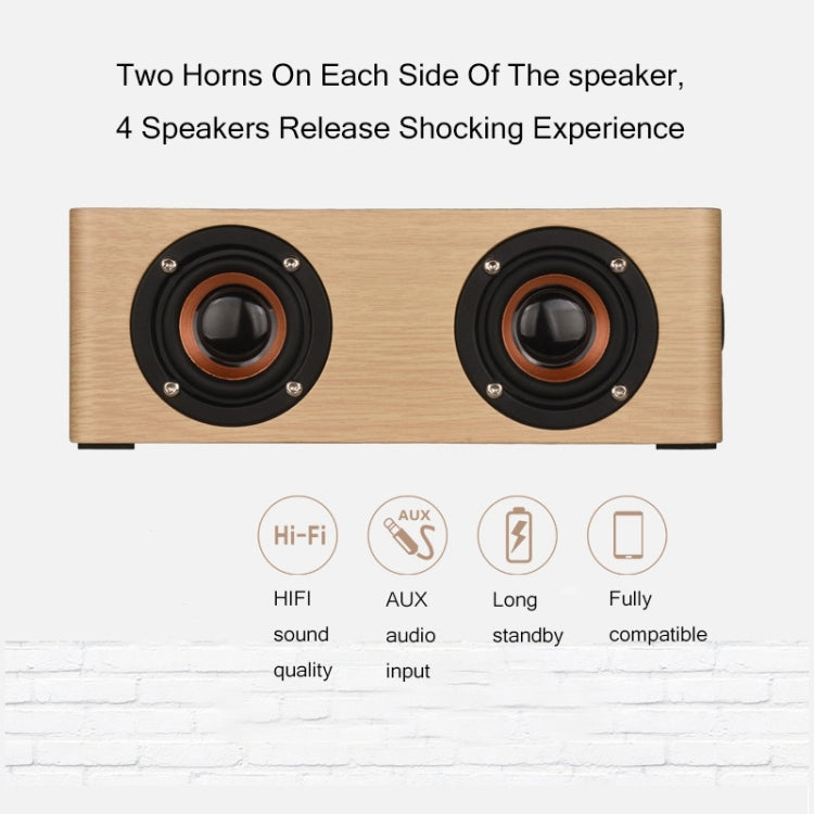Q5 Home Computer TV Wooden Wireless Bluetooth Speaker(Yellow)