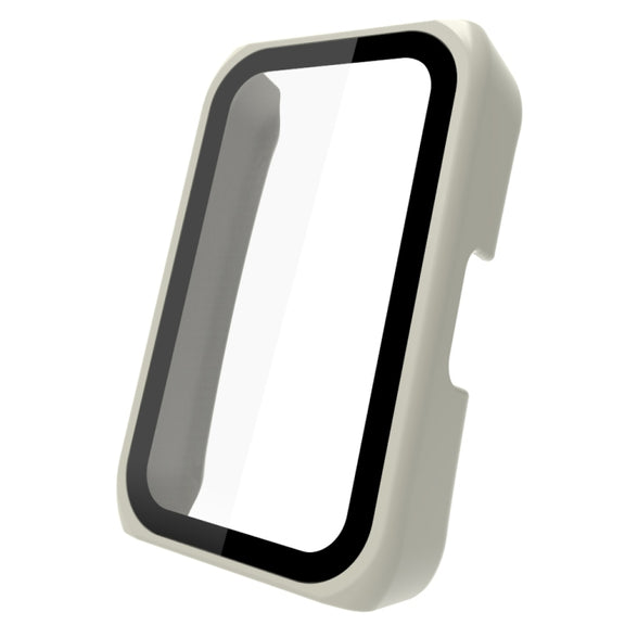 For Huawei Band 7/6 / Honor Band 7/6 Universal PC+ Toughened Film Fully Enclosed Protective Watch Case(Ivory)