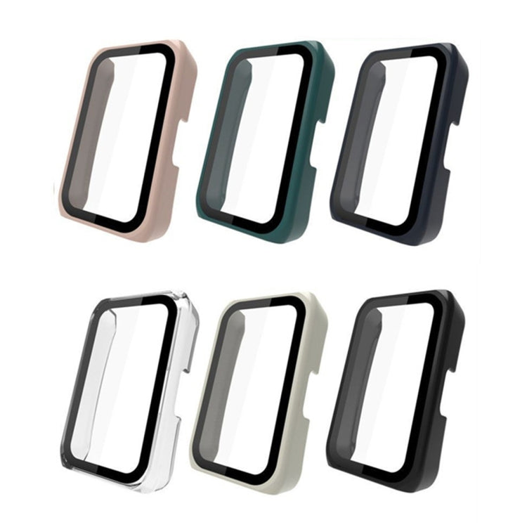 For Huawei Band 7/6 / Honor Band 7/6 Universal PC+ Toughened Film Fully Enclosed Protective Watch Case(Ivory)