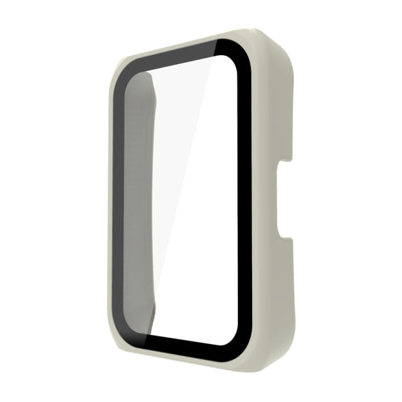 For Huawei Band 7/6 / Honor Band 7/6 Universal PC+ Toughened Film Fully Enclosed Protective Watch Case(Ivory)