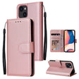 For iPhone 14 Multifunctional Horizontal Flip Leather Case with Three Card Slot (Rose Gold) - free shipping - PMC TechLife - Order now!