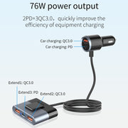 SC03 76W Output PD / QC3.0 Fast Charge Extended Car Charger