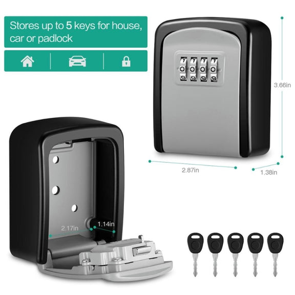 G9 4-digit Password Aluminum Alloy Key Storage Box(Red)