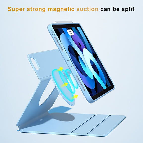 Front Stand Rotating Clear Back Smart Tablet Case For iPad Air 2022 / 2020 10.9(Black)