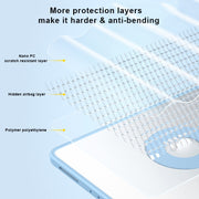Front Stand Rotating Clear Back Smart Tablet Case For iPad Air 2022 / 2020 10.9(Black)